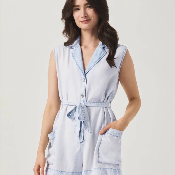 Splendid Pants - Splendid Light Blue Sleeveless Romper